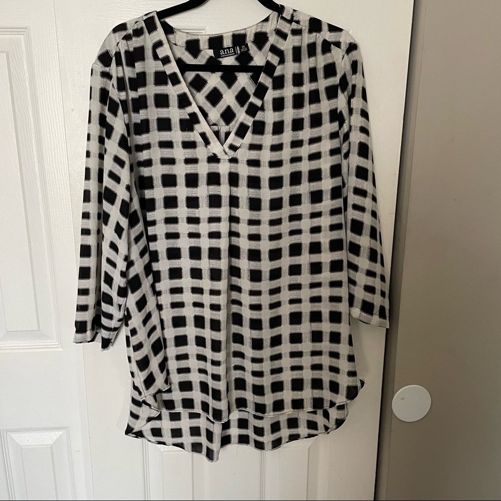 a.n.a black & white checkered dress shirt